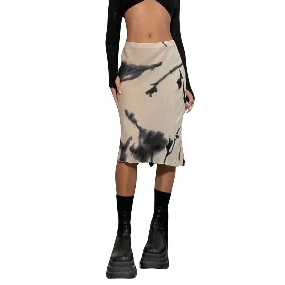 Y2k Black and Cream Midi Skirt - Picture 4 of 7